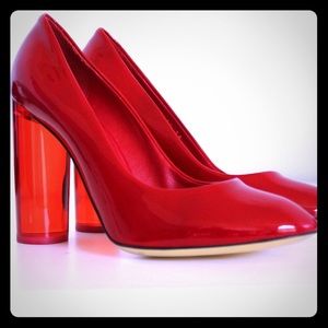 New Stella McCartney red lucite heel sz 39 run sm